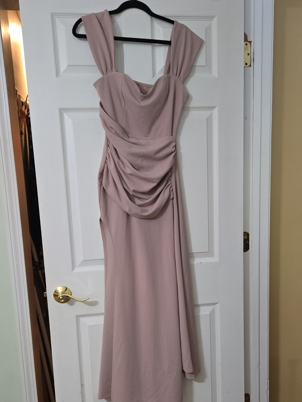 Cider Draped Maxi Dress in Dusty Rose